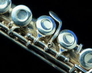 close-up of a flute