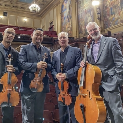 Alexander String Quartet with instruments on stage